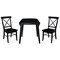 International Concepts 42 in. Solid Wood Round Dual Drop Leaf Dining Table with 2 Chairs in Black K46-42DL-C613-2 - alternate 4